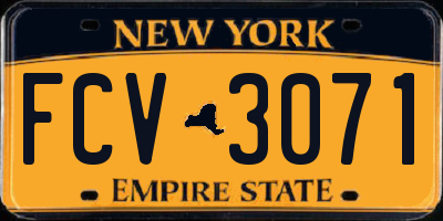 NY license plate FCV3071