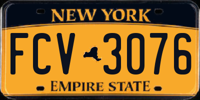 NY license plate FCV3076
