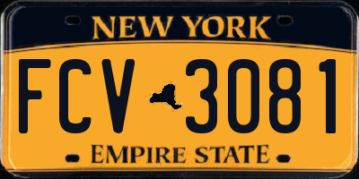 NY license plate FCV3081