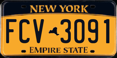 NY license plate FCV3091