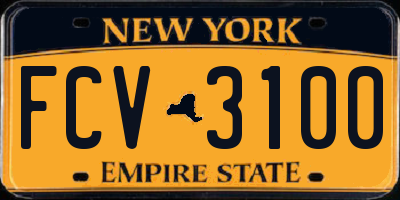 NY license plate FCV3100