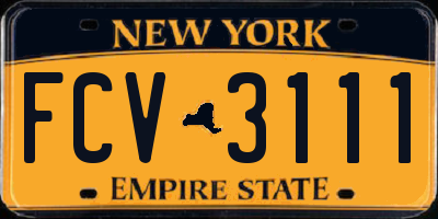 NY license plate FCV3111