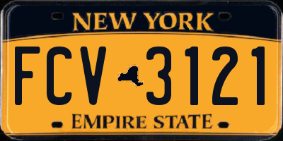 NY license plate FCV3121