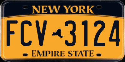NY license plate FCV3124