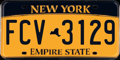 NY license plate FCV3129