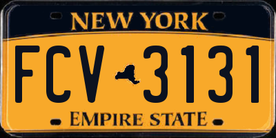 NY license plate FCV3131