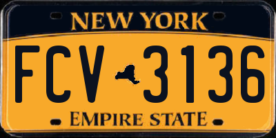 NY license plate FCV3136