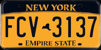 NY license plate FCV3137