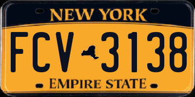 NY license plate FCV3138