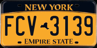 NY license plate FCV3139