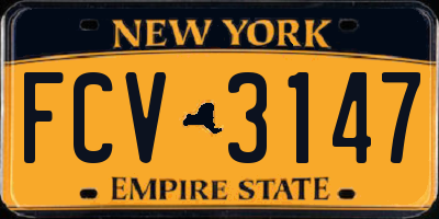 NY license plate FCV3147