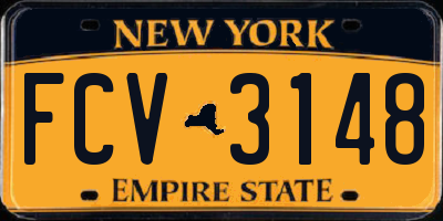 NY license plate FCV3148