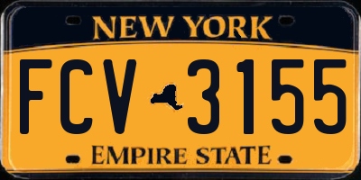 NY license plate FCV3155