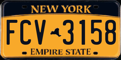 NY license plate FCV3158