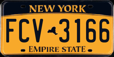 NY license plate FCV3166