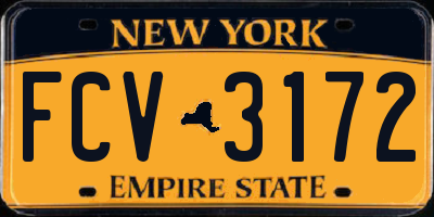 NY license plate FCV3172