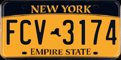 NY license plate FCV3174