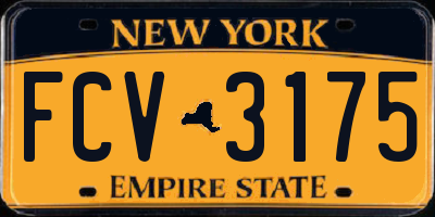 NY license plate FCV3175