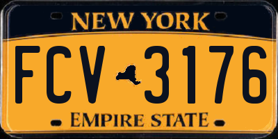 NY license plate FCV3176