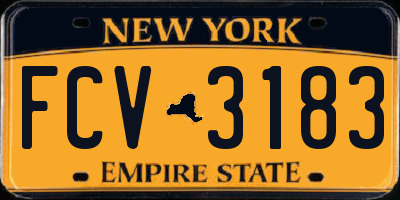 NY license plate FCV3183