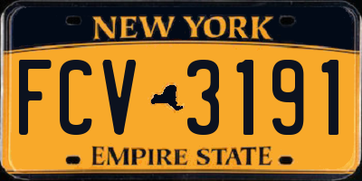 NY license plate FCV3191