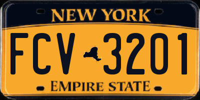 NY license plate FCV3201