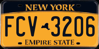 NY license plate FCV3206