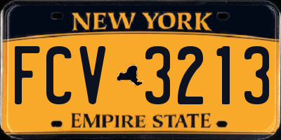 NY license plate FCV3213