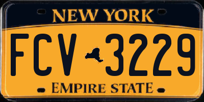 NY license plate FCV3229