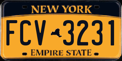 NY license plate FCV3231