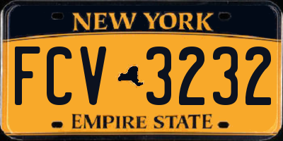 NY license plate FCV3232