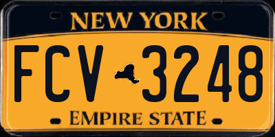 NY license plate FCV3248