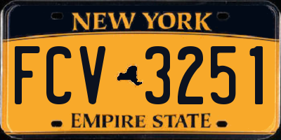 NY license plate FCV3251