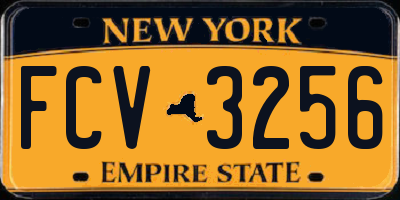 NY license plate FCV3256