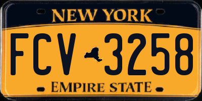 NY license plate FCV3258