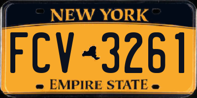 NY license plate FCV3261