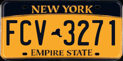 NY license plate FCV3271