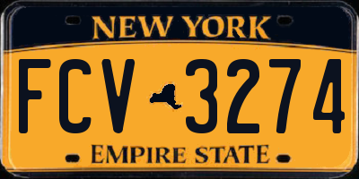 NY license plate FCV3274