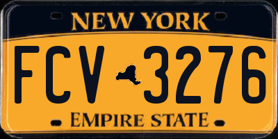 NY license plate FCV3276