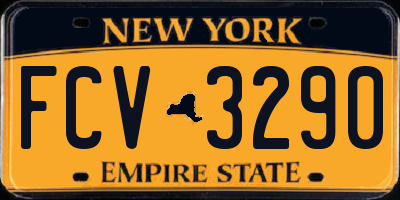 NY license plate FCV3290