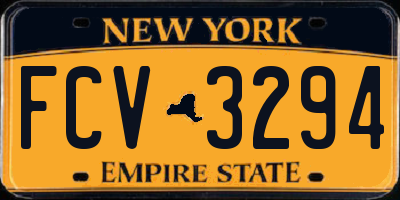 NY license plate FCV3294