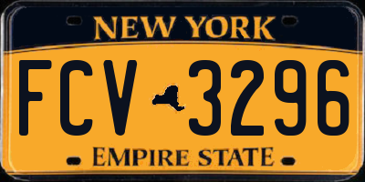 NY license plate FCV3296