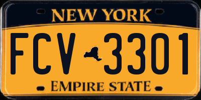 NY license plate FCV3301