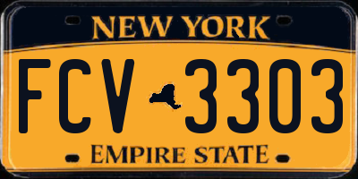 NY license plate FCV3303