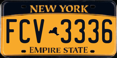 NY license plate FCV3336