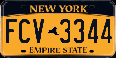 NY license plate FCV3344