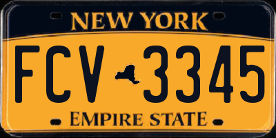 NY license plate FCV3345