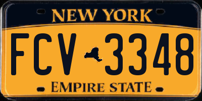 NY license plate FCV3348
