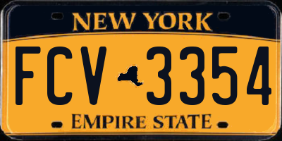 NY license plate FCV3354