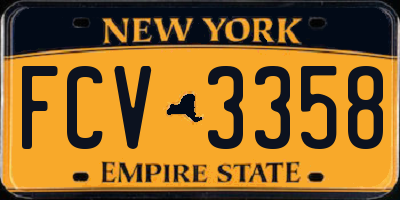 NY license plate FCV3358